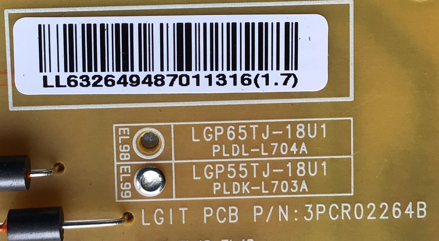 KIT DE TARJETAS PARA TV LG / MAIN EBT66447502 / EAX69083603(1.0) / FUENTE EAY64948701 / EAX67865201(1.7) / PANEL NC550DGG-ABGP1 / MODELO 55UN6950ZUA.BUSFLKR	 - Imagen 4